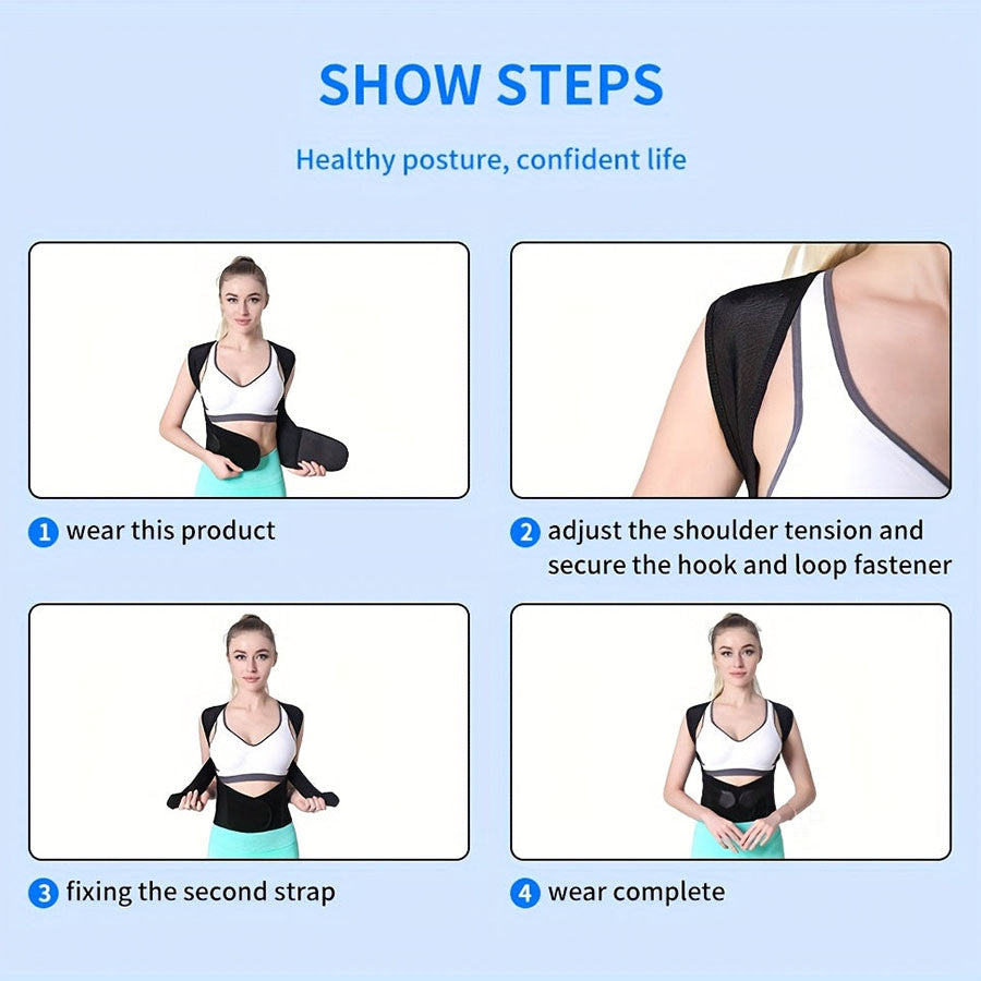 NESLEMY™ ┃Adjustable Back and Shoulder Posture Corrector (Unisex)