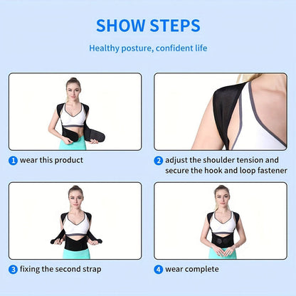 NESLEMY™ ┃Adjustable Back and Shoulder Posture Corrector (Unisex)