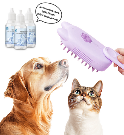 🔥Limited time Discount🔥Spray defur comb with No-Rinse shampoo for Pet Bathing