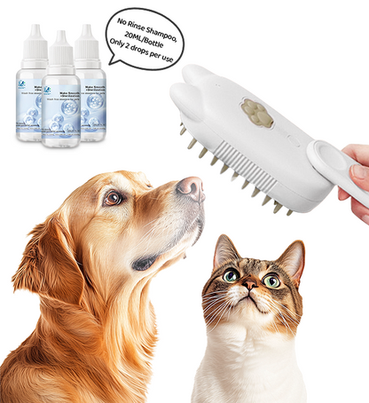 🔥Limited time Discount🔥Spray defur comb with No-Rinse shampoo for Pet Bathing