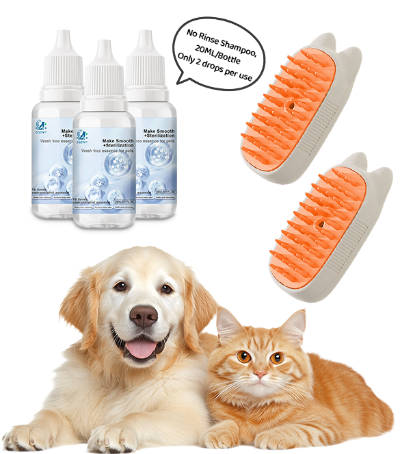 🔥Limited time Discount🔥Spray defur comb with No-Rinse shampoo for Pet Bathing