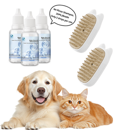 🔥Limited time Discount🔥Spray defur comb with No-Rinse shampoo for Pet Bathing