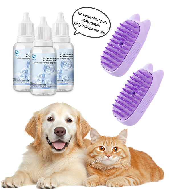 🔥Limited time Discount🔥Spray defur comb with No-Rinse shampoo for Pet Bathing