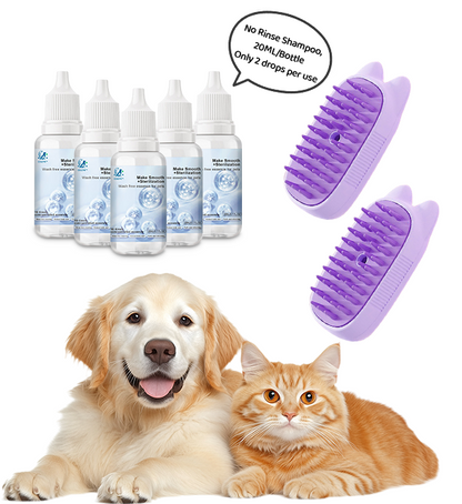 🔥Limited time Discount🔥Spray defur comb with No-Rinse shampoo for Pet Bathing