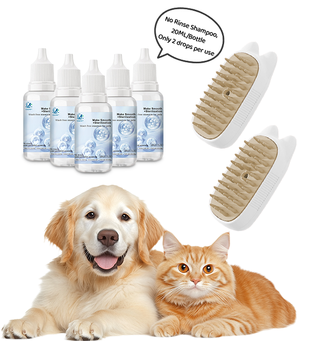 🔥Limited time Discount🔥Spray defur comb with No-Rinse shampoo for Pet Bathing