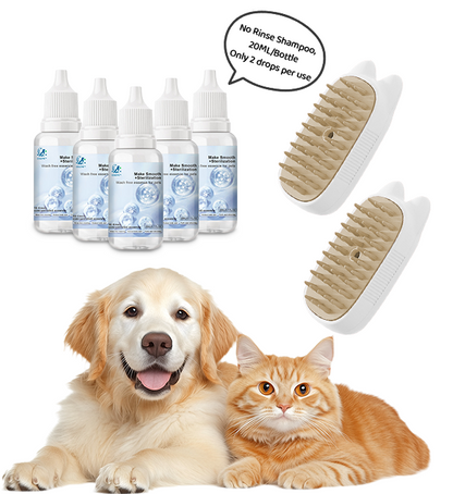 🔥Limited time Discount🔥Spray defur comb with No-Rinse shampoo for Pet Bathing