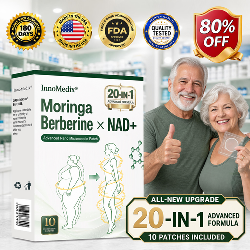 InnoMedix® Moringa Berberine x NAD+ 20-IN-1 Advanced Nano Microneedle Patch( 𝐉𝐮𝐬𝐭 𝐨𝐧𝐜𝐞 𝐚 𝐝𝐚𝐲, 𝐯𝐢𝐬𝐢𝐛𝐥𝐞 𝐜𝐡𝐚𝐧𝐠𝐞𝐬 𝐢𝐧 𝟕 𝐝𝐚𝐲𝐬)（美国英语）