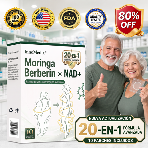 InnoMedix® Moringa Berberina x NAD+ 20-EN-1 Parche Avanzado de Nano-Microagujas (Aplicar solo una vez al día – cambios visibles en tan solo 7 días.)（美国西语）