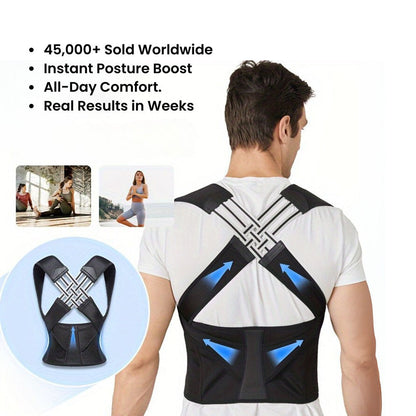 NESLEMY™ ┃Adjustable Back and Shoulder Posture Corrector (Unisex)