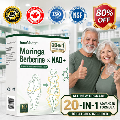 InnoMedix® Moringa Berberine x NAD+ 20-IN-1 Advanced Nano Microneedle Patch( 𝐉𝐮𝐬𝐭 𝐨𝐧𝐜𝐞 𝐚 𝐝𝐚𝐲, 𝐯𝐢𝐬𝐢𝐛𝐥𝐞 𝐜𝐡𝐚𝐧𝐠𝐞𝐬 𝐢𝐧 𝟕 𝐝𝐚𝐲𝐬)