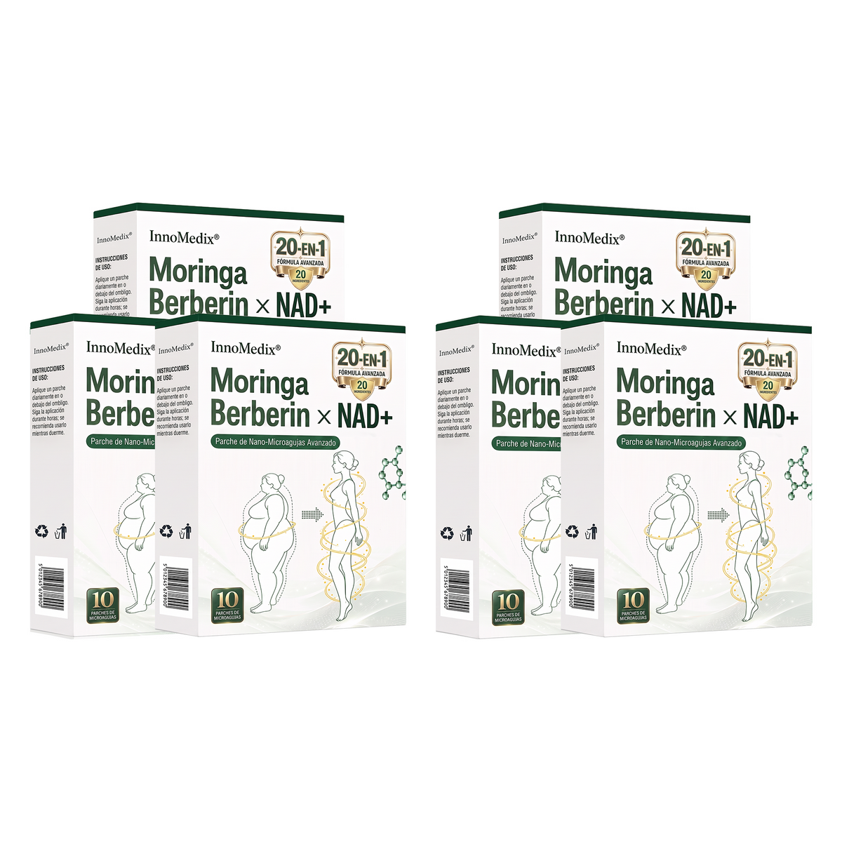 InnoMedix® Moringa Berberina x NAD+ 20-EN-1 Parche Avanzado de Nano-Microagujas (Aplicar solo una vez al día – cambios visibles en tan solo 7 días.)（美国西语）