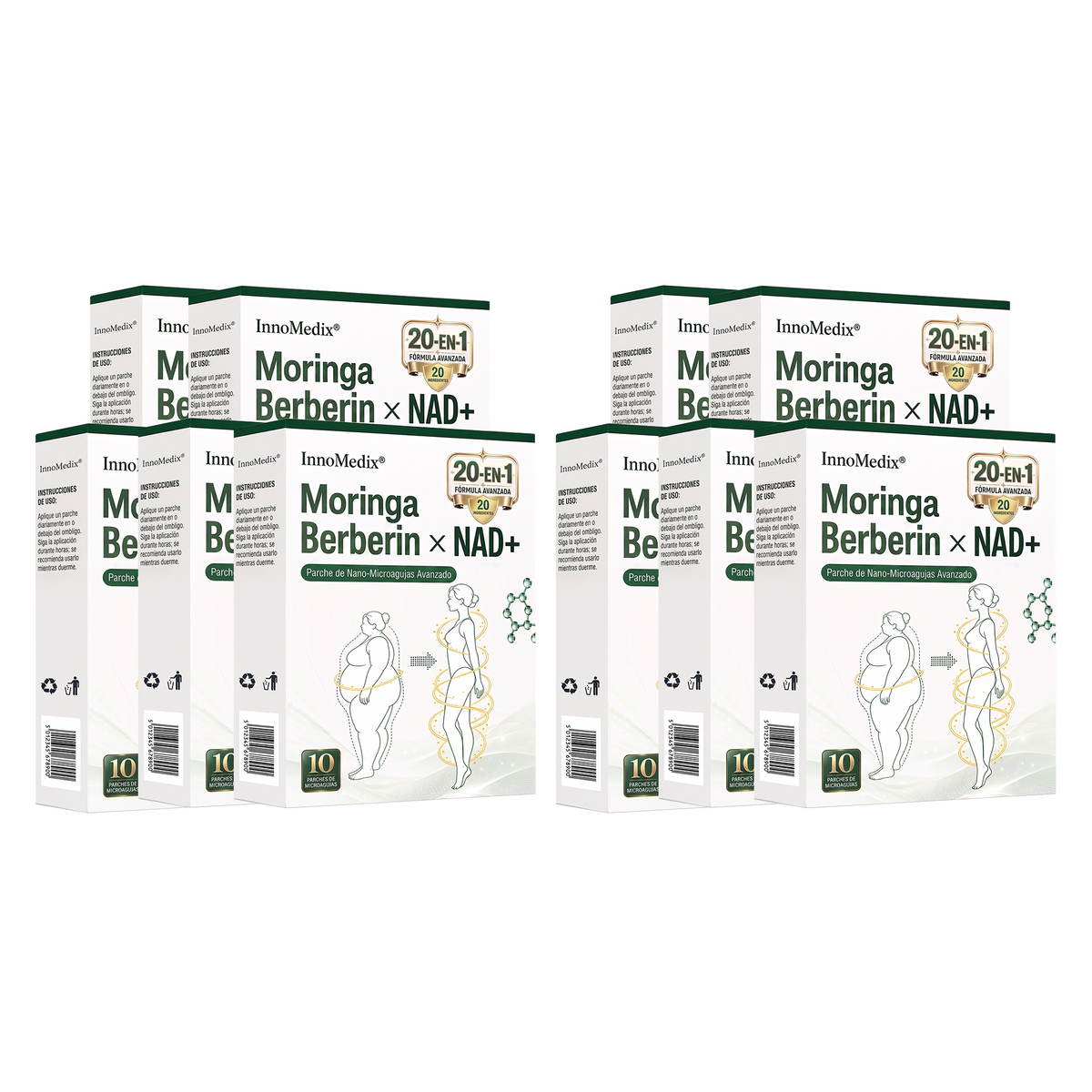 InnoMedix® Moringa Berberina x NAD+ 20-EN-1 Parche Avanzado de Nano-Microagujas (Aplicar solo una vez al día – cambios visibles en tan solo 7 días.)（美国西语）
